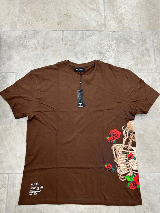 Brown “Skeleton Roses T-Shirt”